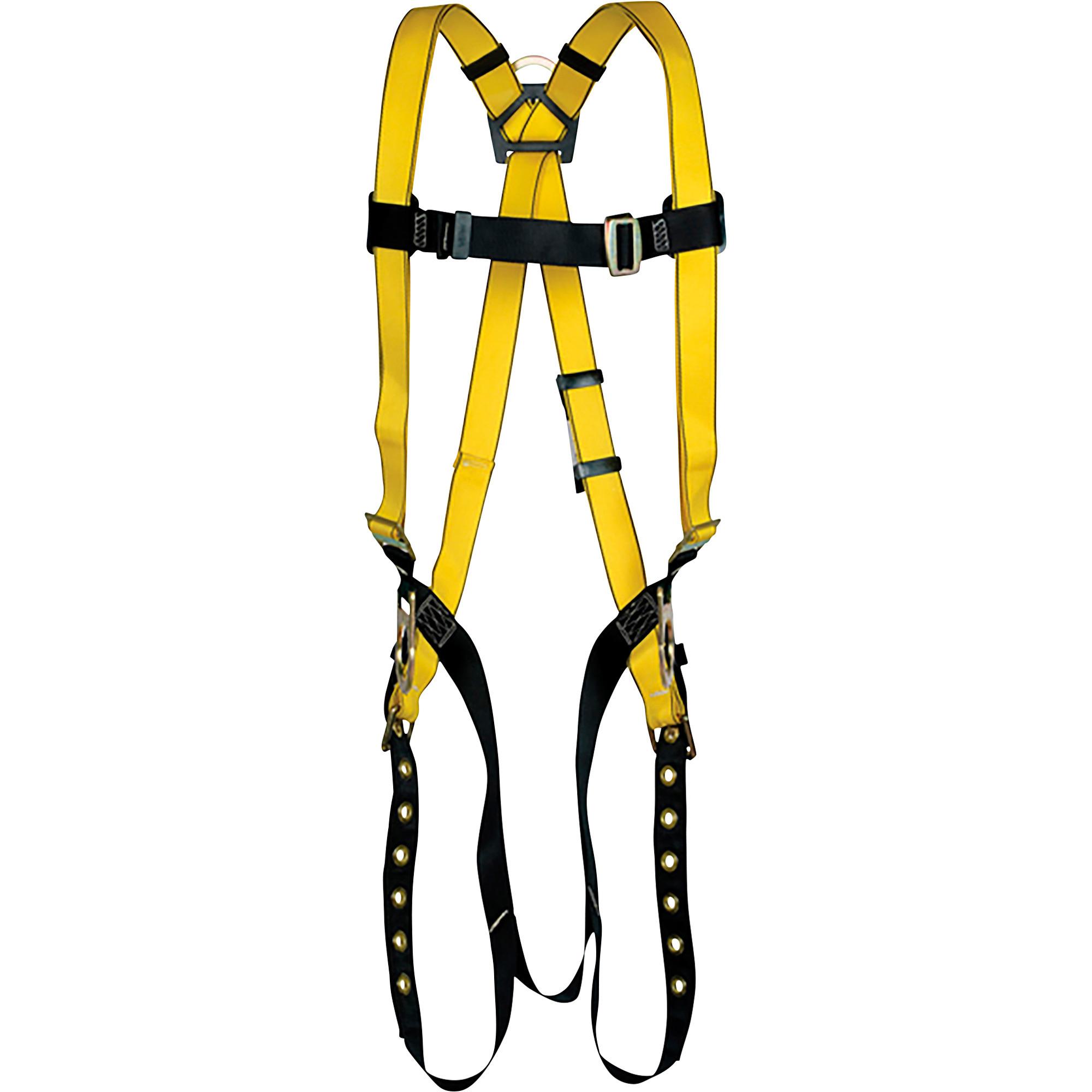 Safe Works Professional Safety Harness with 3 DRings — Yellow/Black, X